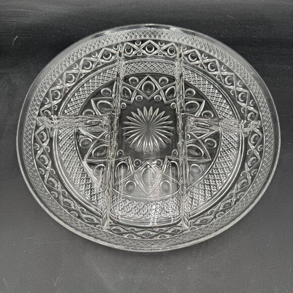 Vintage Relish Dish 5-Part Cape Cod by Imperial Glass Ohio Glassware 10.25" - Picture 1 of 8